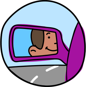 illustration of a car side mirror